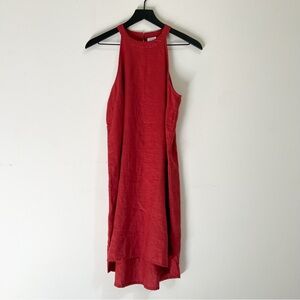 Sigrid Olsen / 100% Linen Round High Neck Knee Length Dress